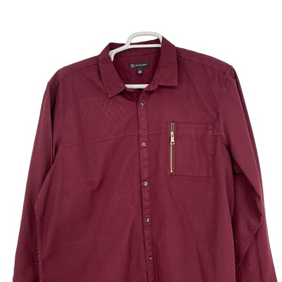 INC International Concepts Mens Maroon Long Sleeve Button Up Shirt Sz 2XL - Picture 6 of 6